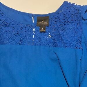 Worthington Royal Blue Lace Top